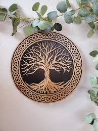 Wood Carved Wall Art Celtic Tree