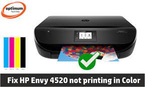 hp envy 4520 not printing in color