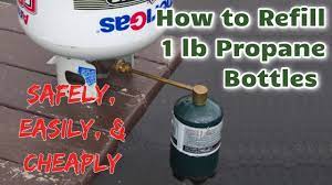 refill disposable propane bottle safely