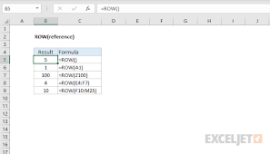 How To Use The Excel Row Function Exceljet