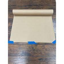 floor protection with brown rosin paper