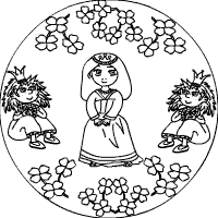 Ausmalbild mandala fasching ausmalbilder : Fasching Mandala Im Kidsweb De