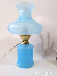 Vintage Murano Table Lamp Aqua Blue