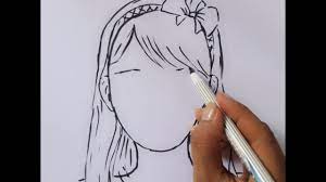 Bé tập vẽ- chân dung cô gái 1 - YouTube