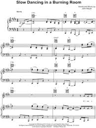 I wanna dance with somebody (who loves me) John Mayer Slow Dancing In A Burning Room Sheet Music In C Minor Transposable Download Print Sku Mn0076155