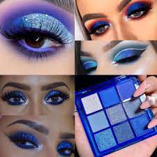 blue eyeshadow palette glitter eye