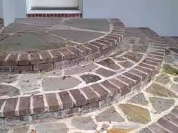 brick circular steps and path you