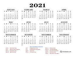 Years with same calendar as 2021. 2021 Printable Calendar 123calendars Com