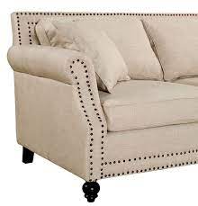 Camden Loveseat Beige Sofa Linen