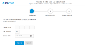 sbi credit card login sbi card