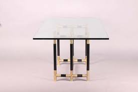 Brass And Glass Dining Table For