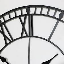 Large Black Iron Skeleton Wall Clock On