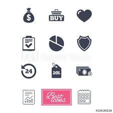 Online Shopping E Commerce And Business Icons Checklist