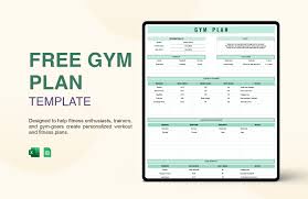 free gym plan template in