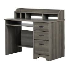 Product title bush cabot 60 corner computer desk, hutch, and late. South Shore 44 75 In Gray Maple Rectangular 3 Drawer Computer Desk With Hutch 12108 The Home Depot