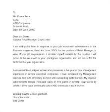 Cover Letter For Retail Manager 6 Retail Manager Cover Letters