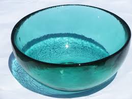 Large Heavy Handmade Art Glass Bowl