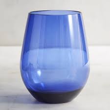 Blue Acrylic Stemless Wine Glass