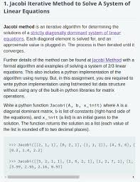 Jacobi Method Is An Iterative Algorithm