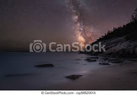The night sky is one aspect of our environment that everyone across the world can experience. Milky Way Galaxy Rising Over The Sand Beach In Acadia National Park Beautiful Night Sky At Sand Beach In Acadia National Canstock