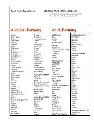 Acid Alkaline Food Chart Energise For Life