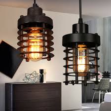 Details About Rustic Metal Cage Industrial Pendant Light Vintage Ceiling Lamp Kitchen Fixture