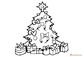 Christmas tree with presents under it. How To Draw Christmas Tree With Gifts Novocom Top