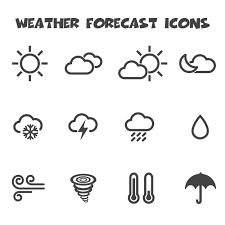 Weather forecasting symbols, weather maps. Weather Forecast Icons 672989 Vector Art At Vecteezy