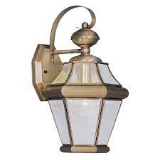 Livex Lighting Georgetown Outdoor Wall Lantern Antique Brass 1 Light 2161 01