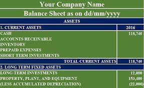 balance sheet excel template