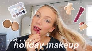 sparkly silver holiday makeup grwm