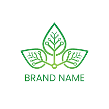 futuristic leaf logo template for