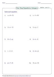 One Step Equations Solving Equations