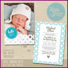 Baby Birth Announcement Photoshop Templates Free Template