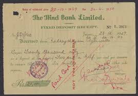 Fixed deposits (fd) are a great way to grow your savings get all the infomation related to fd at one place meaning of fixed deposit features of fixed deposit.what is fixed deposit? The Hind Bank Ltd Jaipur 1950 Fixed Deposit Receipt With Jaipur State Revenue Stamp