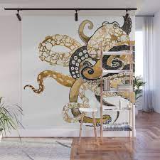 Metallic Octopus Wall Mural By