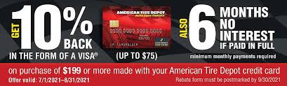 Check spelling or type a new query. American Tire Depot Get 10 Back On A Visa Prepaid Card Up To 75