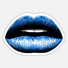 blue lips mouth ilration cartoon