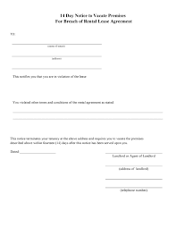 Free Blank 14 Day Eviction Notice Form For Breach Of Agreement Pdf