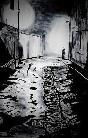 Dark alley drawing
