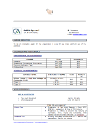 Example Template Of An Experienced Chartered Accountant