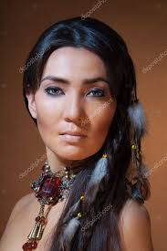portrait of american indian woman photo