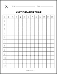 Blank Multiplication Tables Csdmultimediaservice Com
