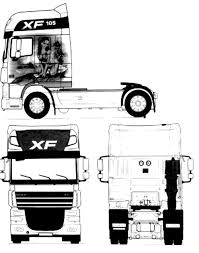 blueprints trucks daf daf xf 105