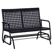 outsunny wicker glider bench chair