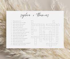 Custom Wedding Crossword Puzzle