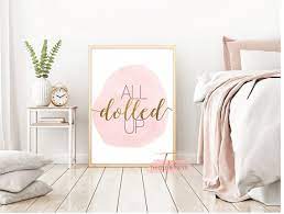 Pink Bedroom Wall Art Print Girly Wall