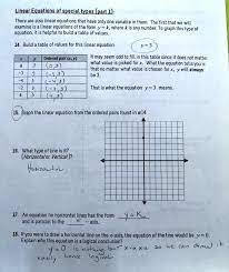 solved linear equations of special