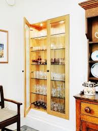 Flush Oak Fitted Glass Cabinet David