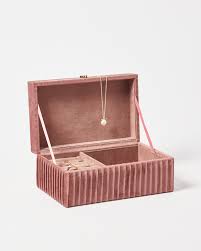 trinity pink velvet jewellery box